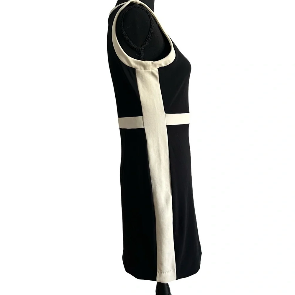 Boston Proper Elegant Black and White Sleeveless Dress. Size 8 (small)